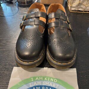 Dr. Martens Black Leather Mary Janes | Double Strap | Supporting Mental Health S